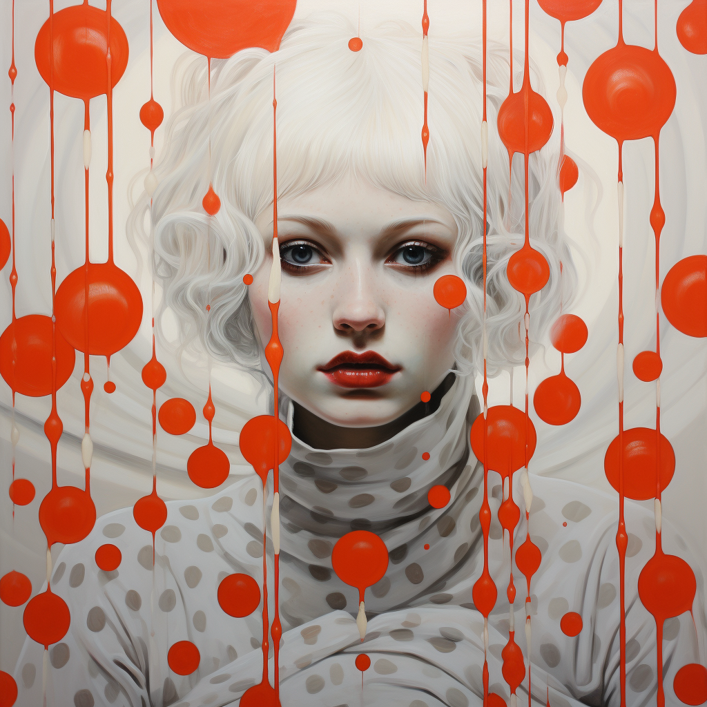 Midjourney prompt: spots with red dots