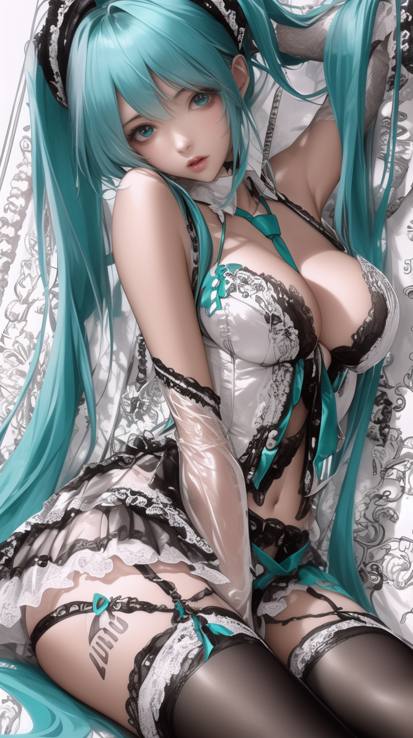 Midjourney prompt: miku hatsune