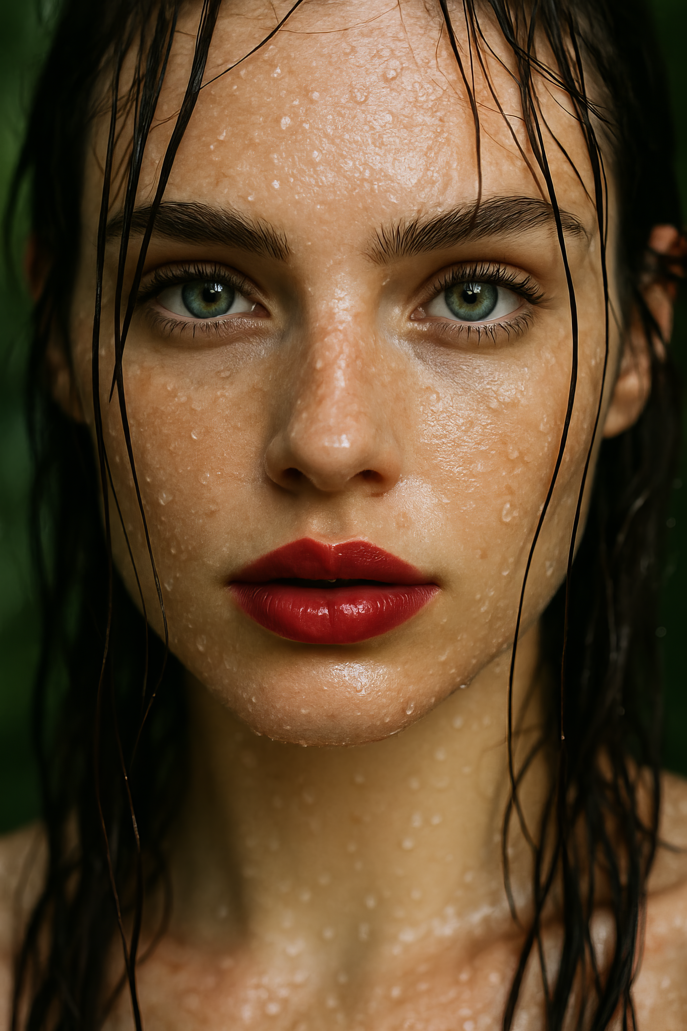 ChatGPT Image prompt: { "subject": { "type": "female model", "expression": "pink bold lips", "eyes": {...