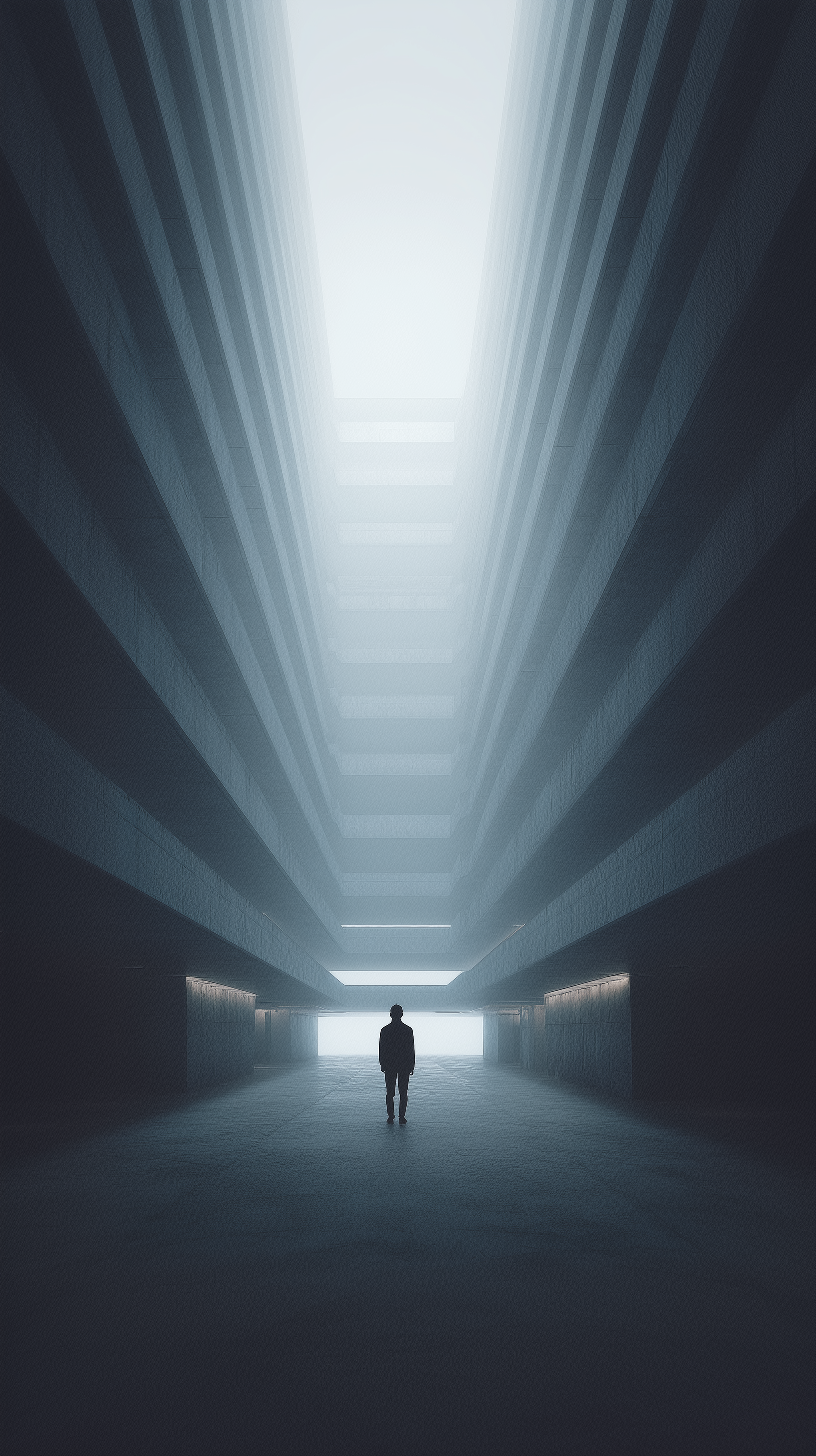 Midjourney prompt: high definition architectural photo, brutalist courtyard, surrealistic minimal g...