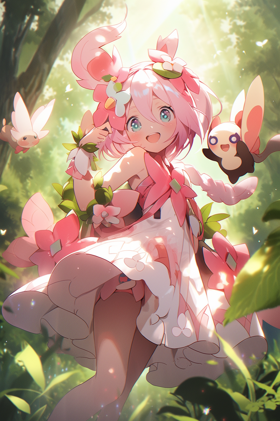 Midjourney prompt: The Fullbody adorable artwork of a cute manga character, Manga fantasy, playful ...