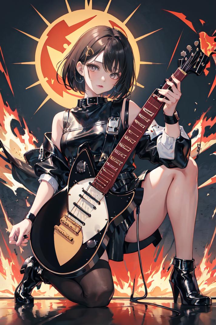 Cetus-Mix prompt: masterpiece,best quality,1girl,solo,looking at viewer, fur \(clothing\), black h...