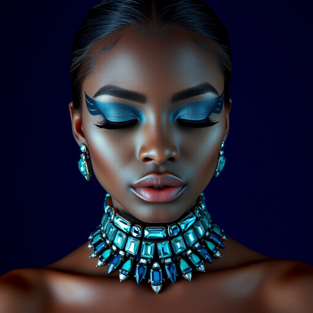FLUX prompt: This is a high-resolution photograph featuring a strikingly composed portrait of...