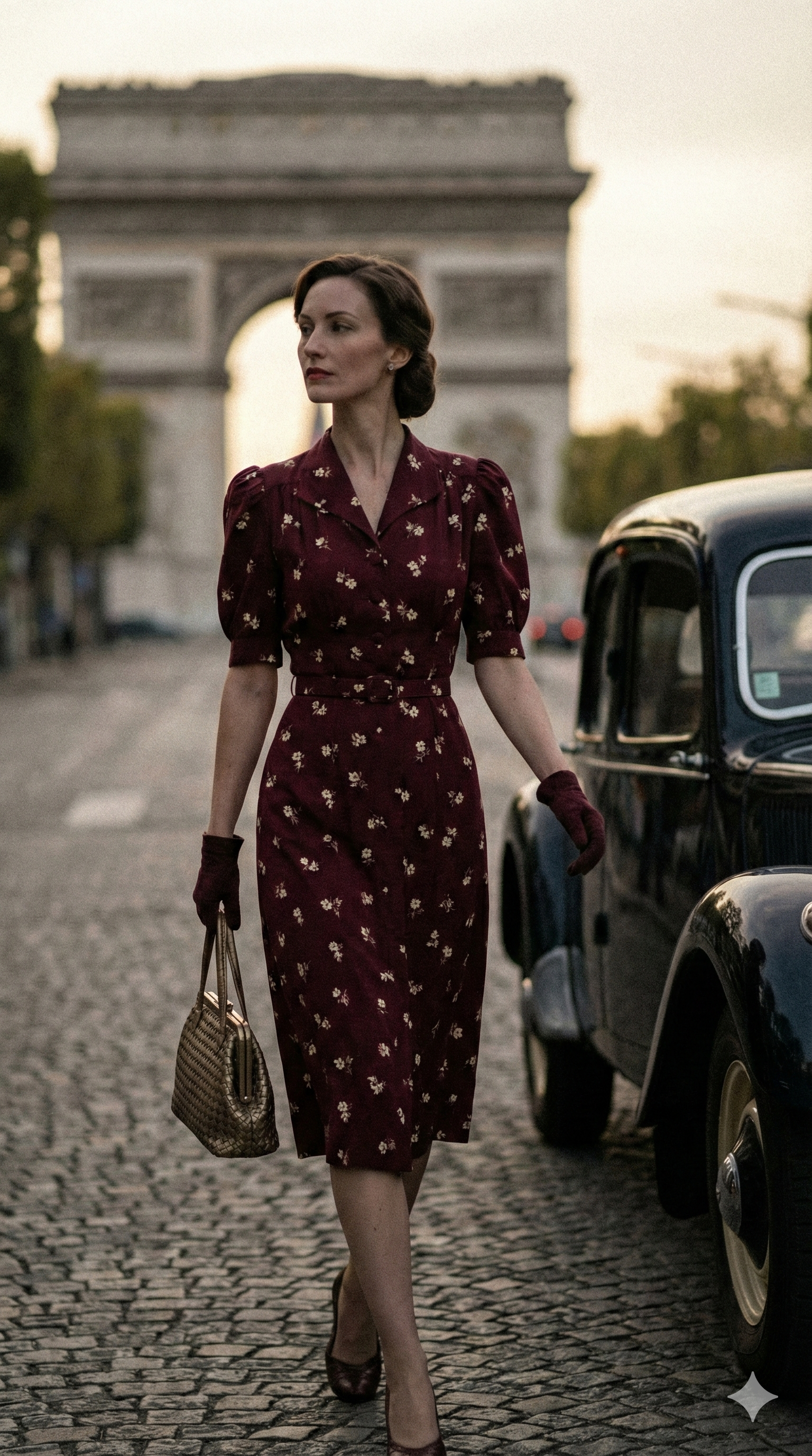 Nano Banana prompt: High-fashion, cinematic photograph of a slender woman walking confidently on a v...