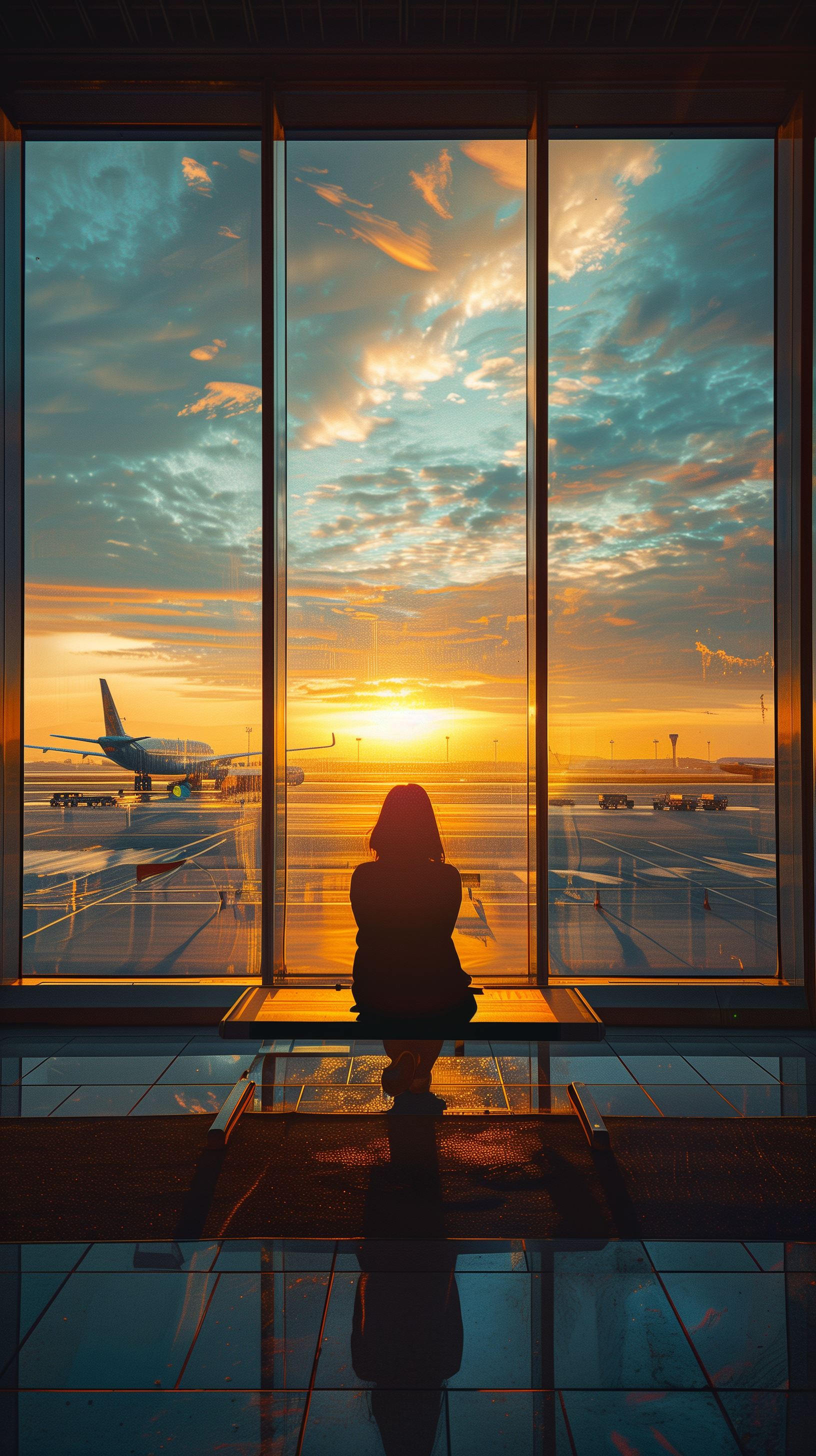 Midjourney prompt: serene moment during golden hour, focusing on a solitary figure sitting on an ai...