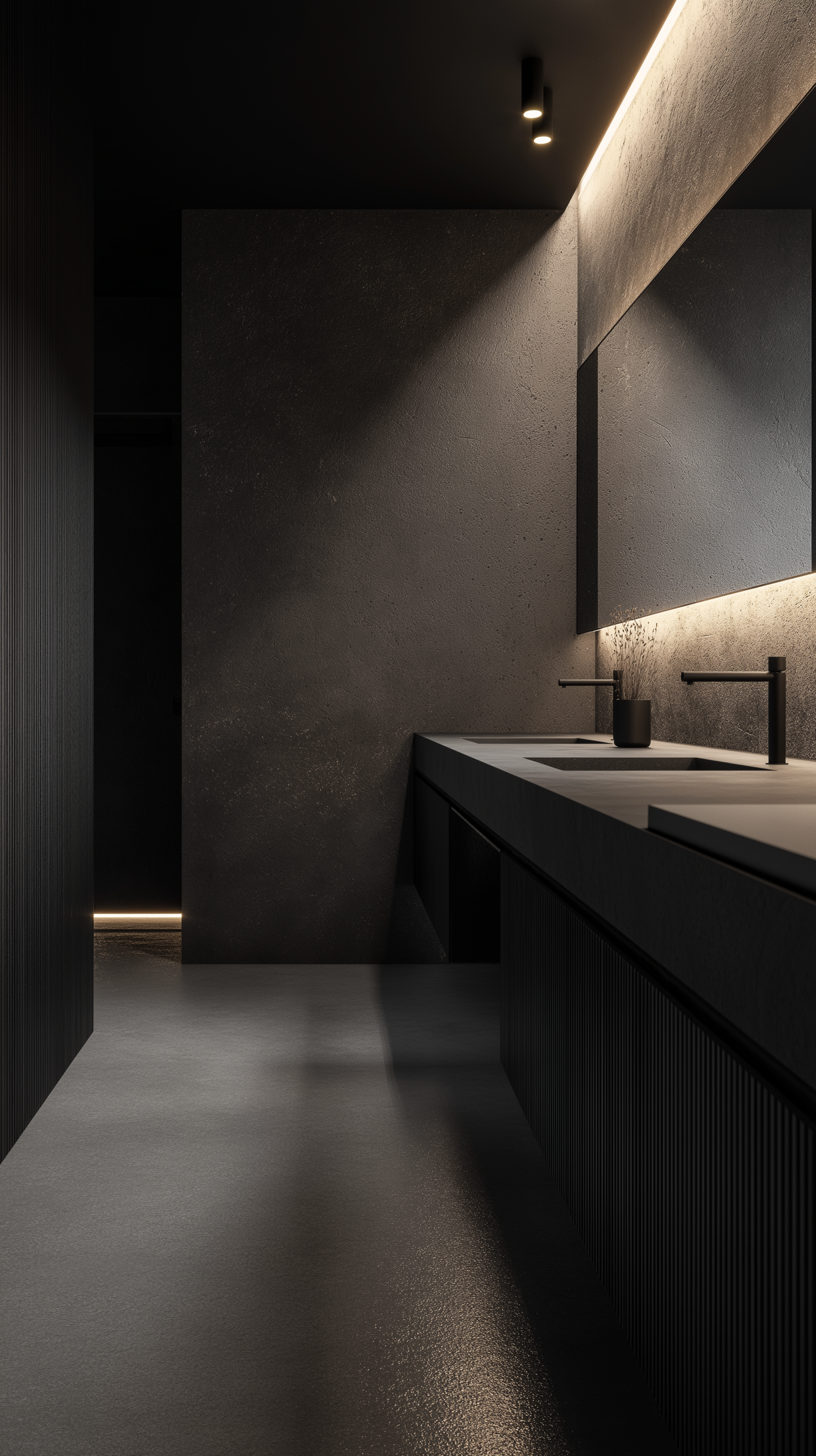 Midjourney prompt: high resolution interior shot, clean, angular lines with a focus on architectura...