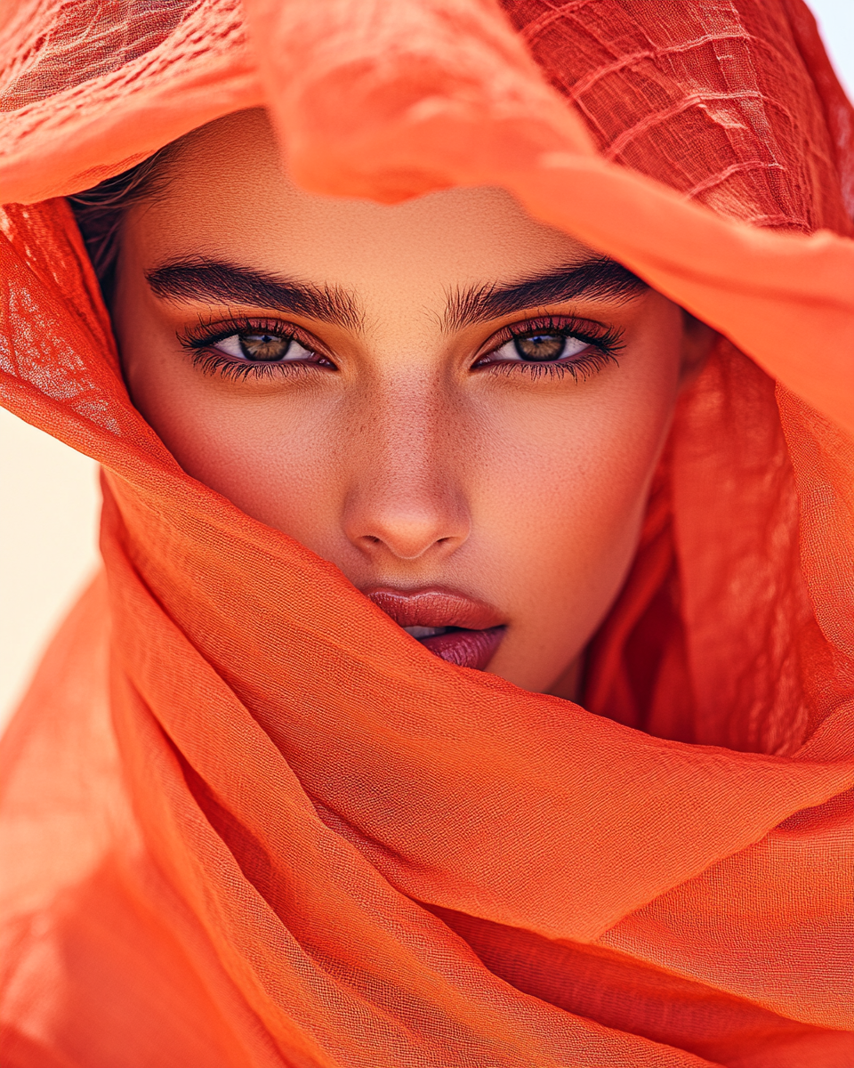 Midjourney prompt: close-up of a stunning fashion model, ultra-realistic portrait, shot on a Sony A...