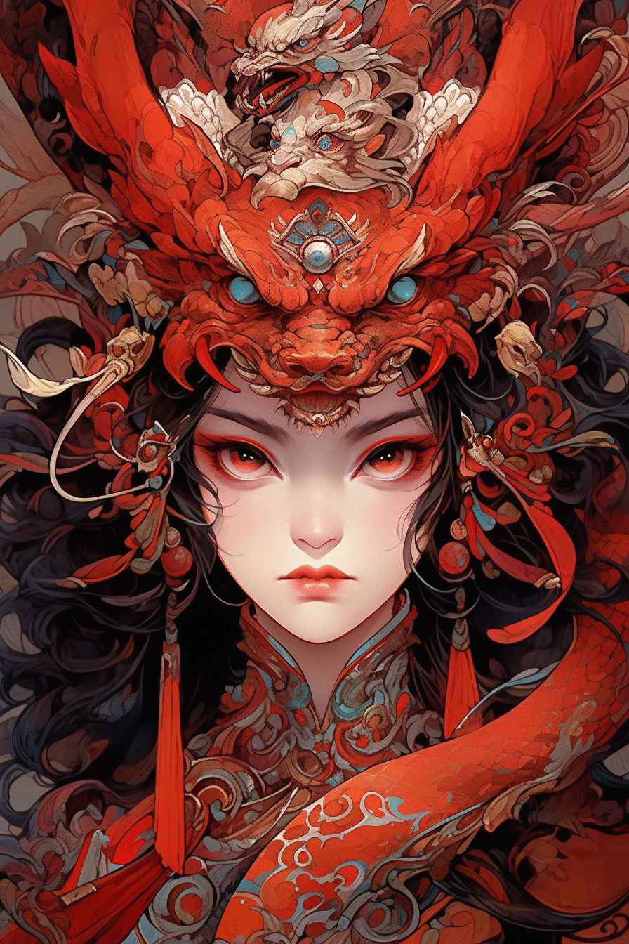 Midjourney prompt: A bold and daring game character, 40s style, with dramatic makeup, Lexeme-Motor ...