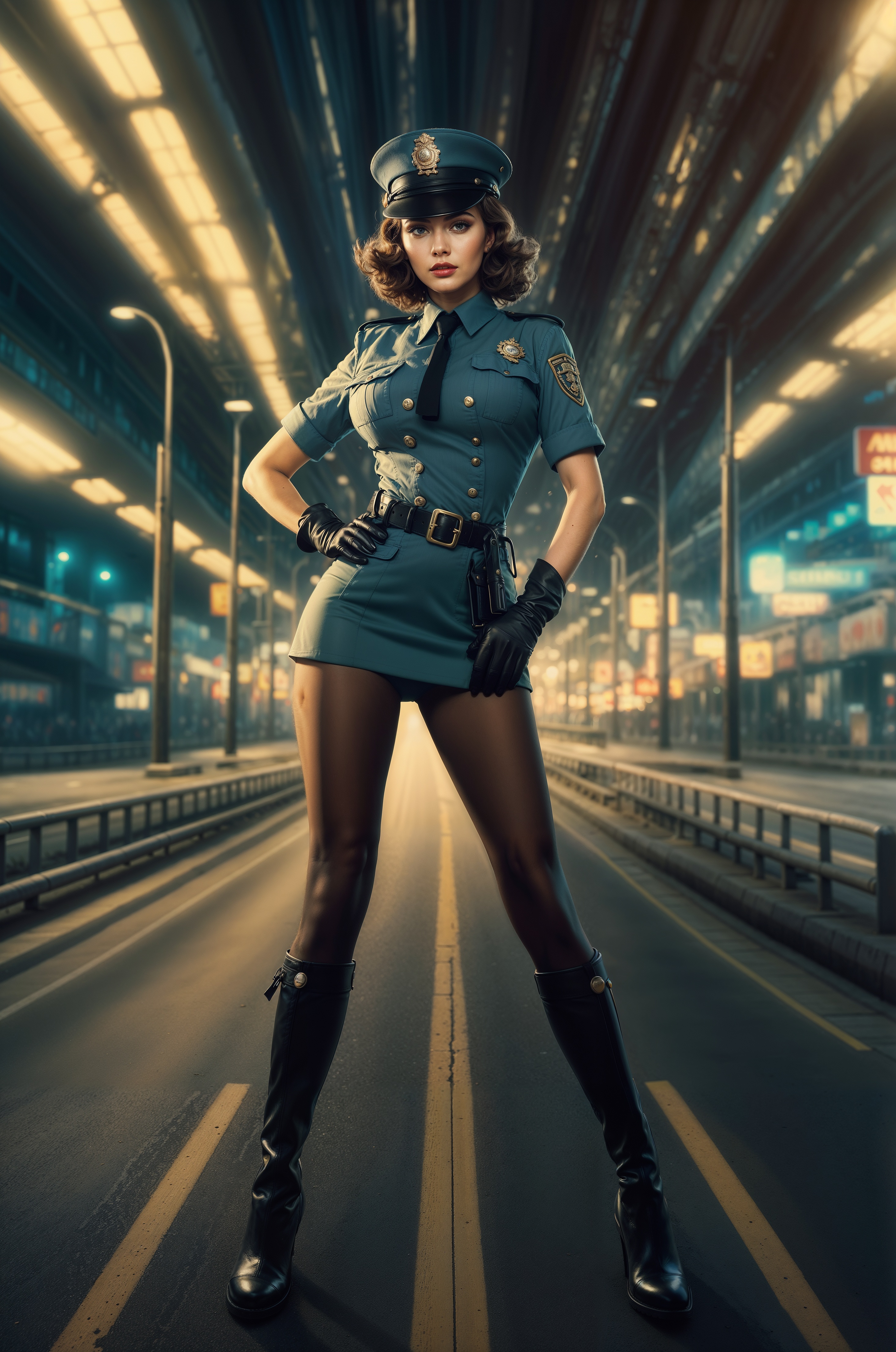 SD XL prompt: A captivating and highly detailed 1960s pinup-inspired anime scene featuring a a...