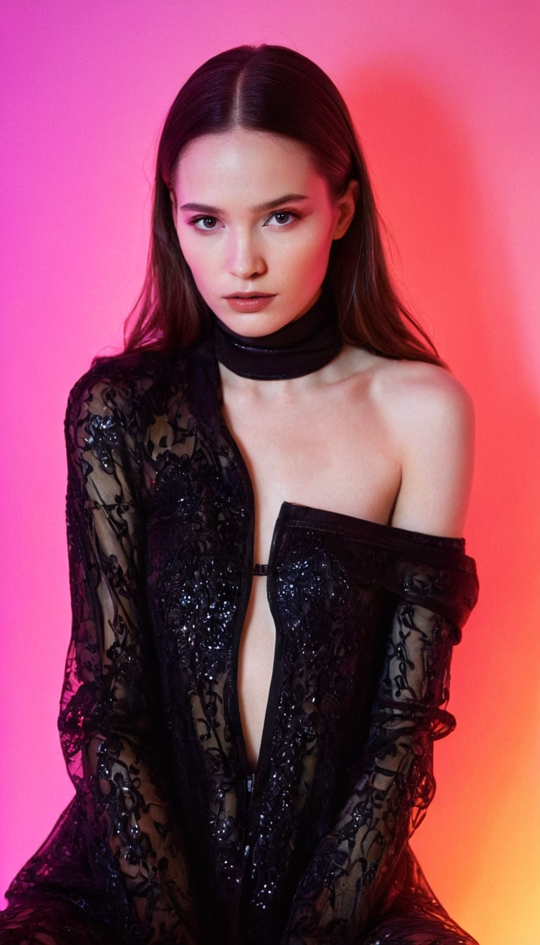 Stable Diffusion prompt: digital art, fashion editorial, a close portrait of beautiful darkhaired woman i...
