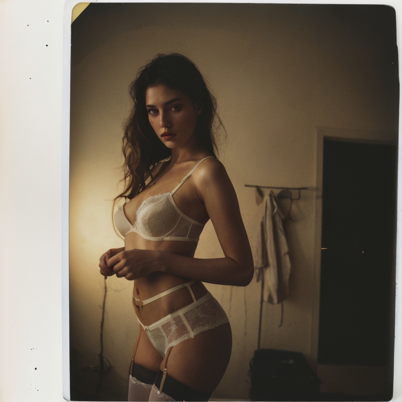 epiCPhotoGasm prompt: Halfbody fashion model (casting:1.3) (Polaroid:1.1) camera flash with light leak...