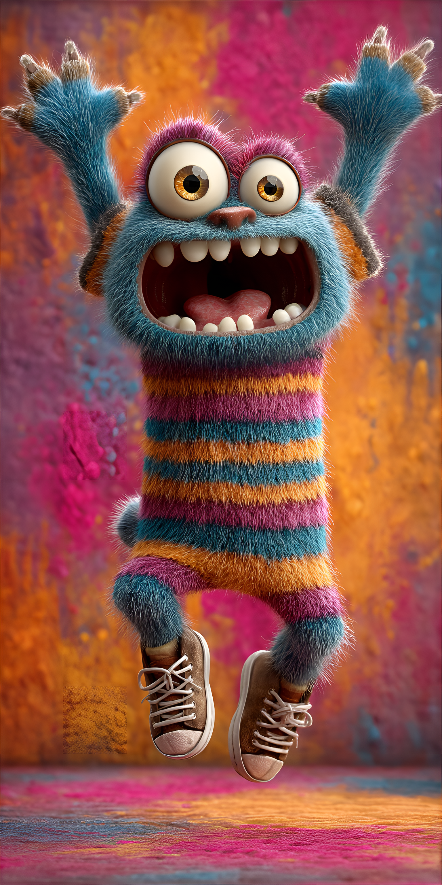 Midjourney prompt: funny caricature, comical monster caricature, fictional colorful creature, agele...