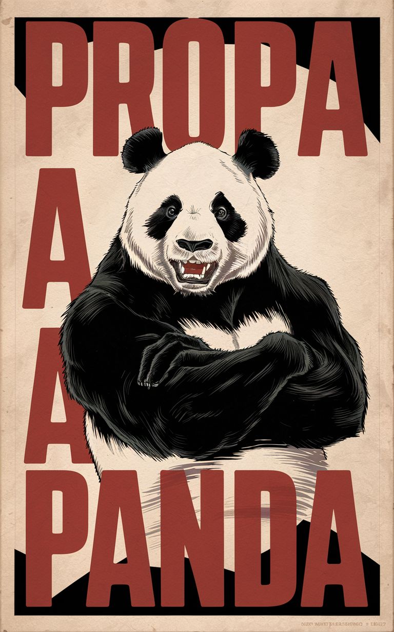 DALL·E prompt: A striking vintage-inspired propaganda poster featuring a determined, strong pan...