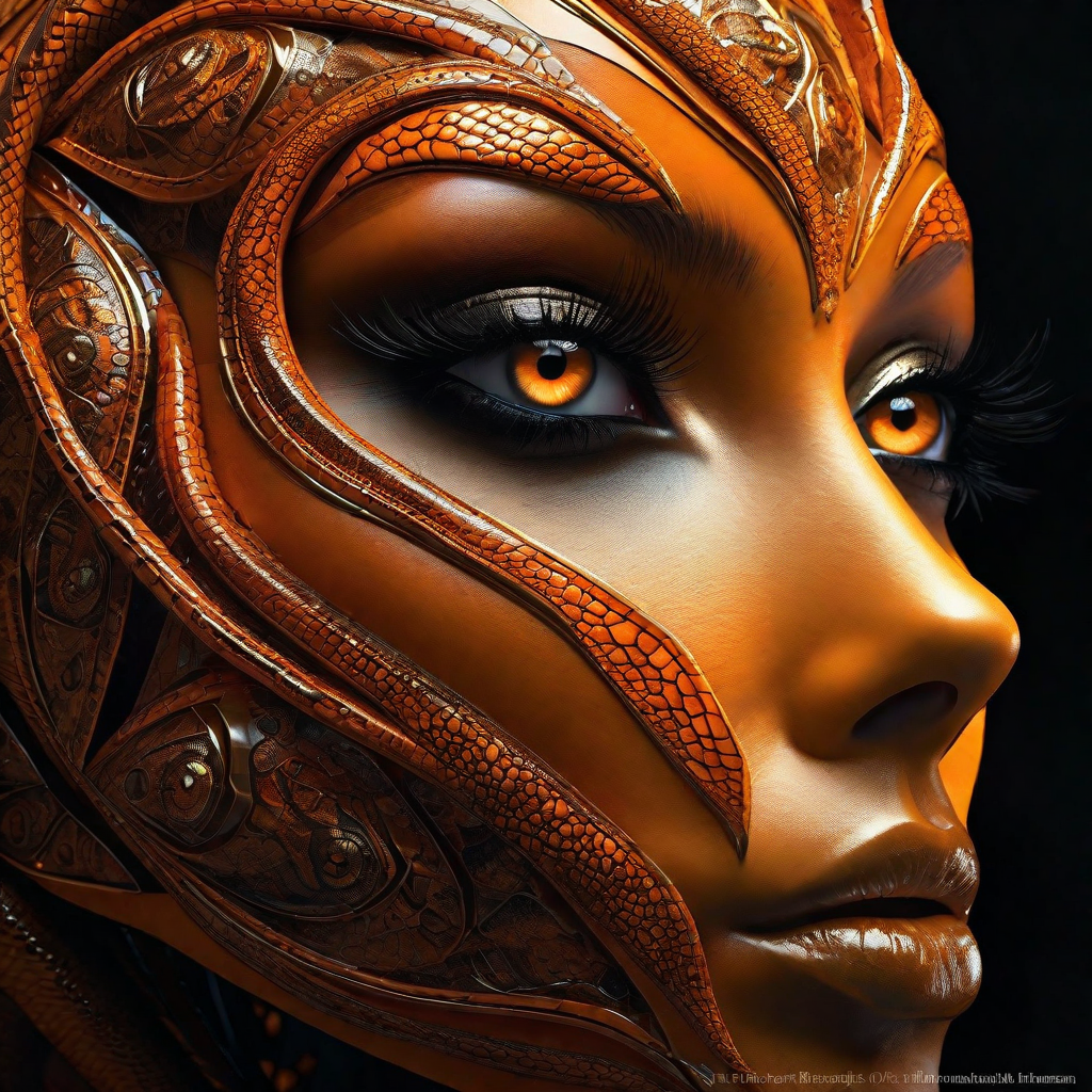 Stable Diffusion prompt: A close up portrait of a (((fantasy mesmerizing alien humanoid female, amazingly...