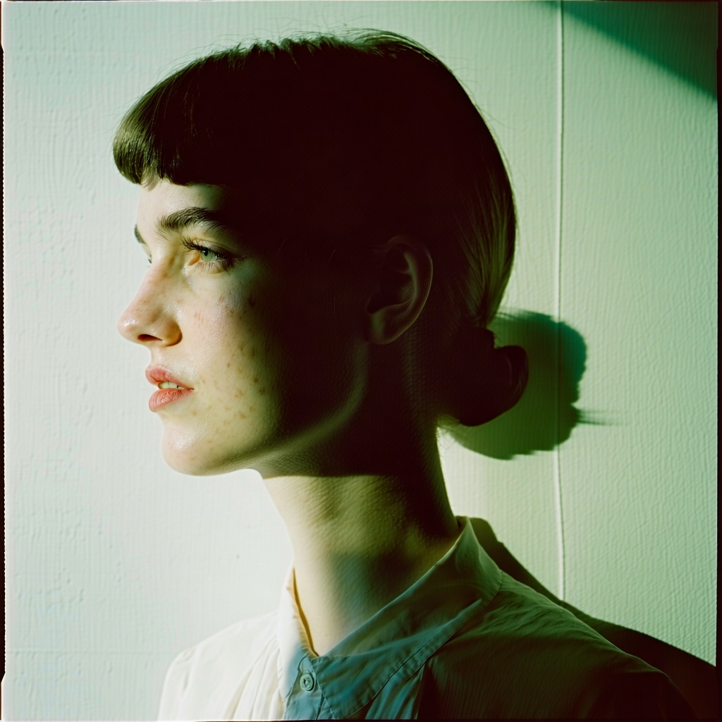 Hero prompt: woman, in the style of Kodak Gold 200 --no freckles --chaos 75 --ar 1:2 --raw --...