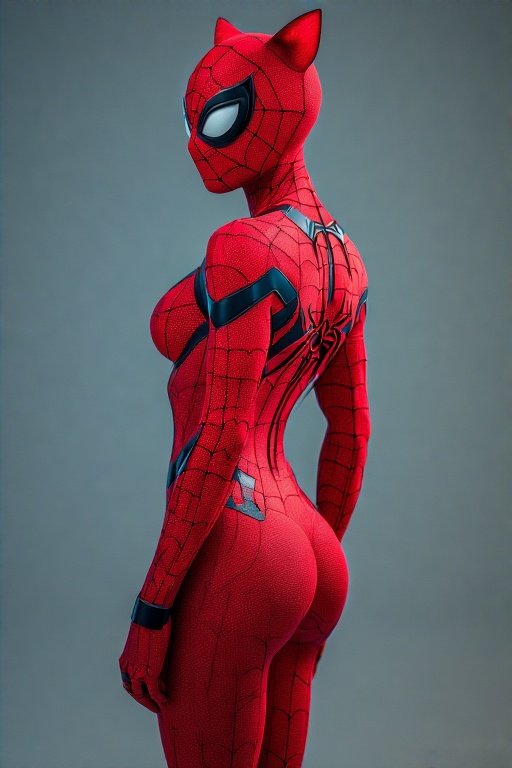 ChatGPT Image prompt: cat head anthropomorphic humanoid body, marvel movie poster, spiderman character...