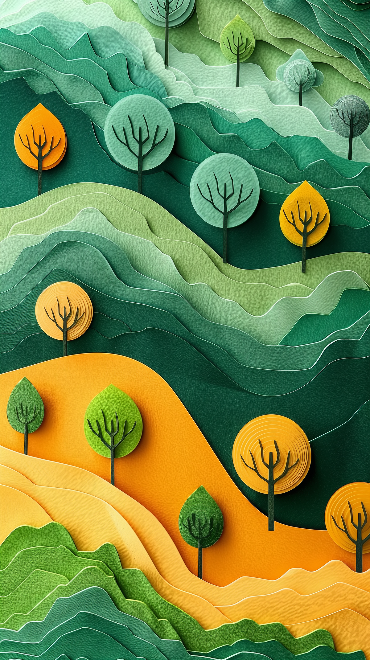 Midjourney prompt: rendering, forest, paper work style, select a color palette with vibrant colors,...