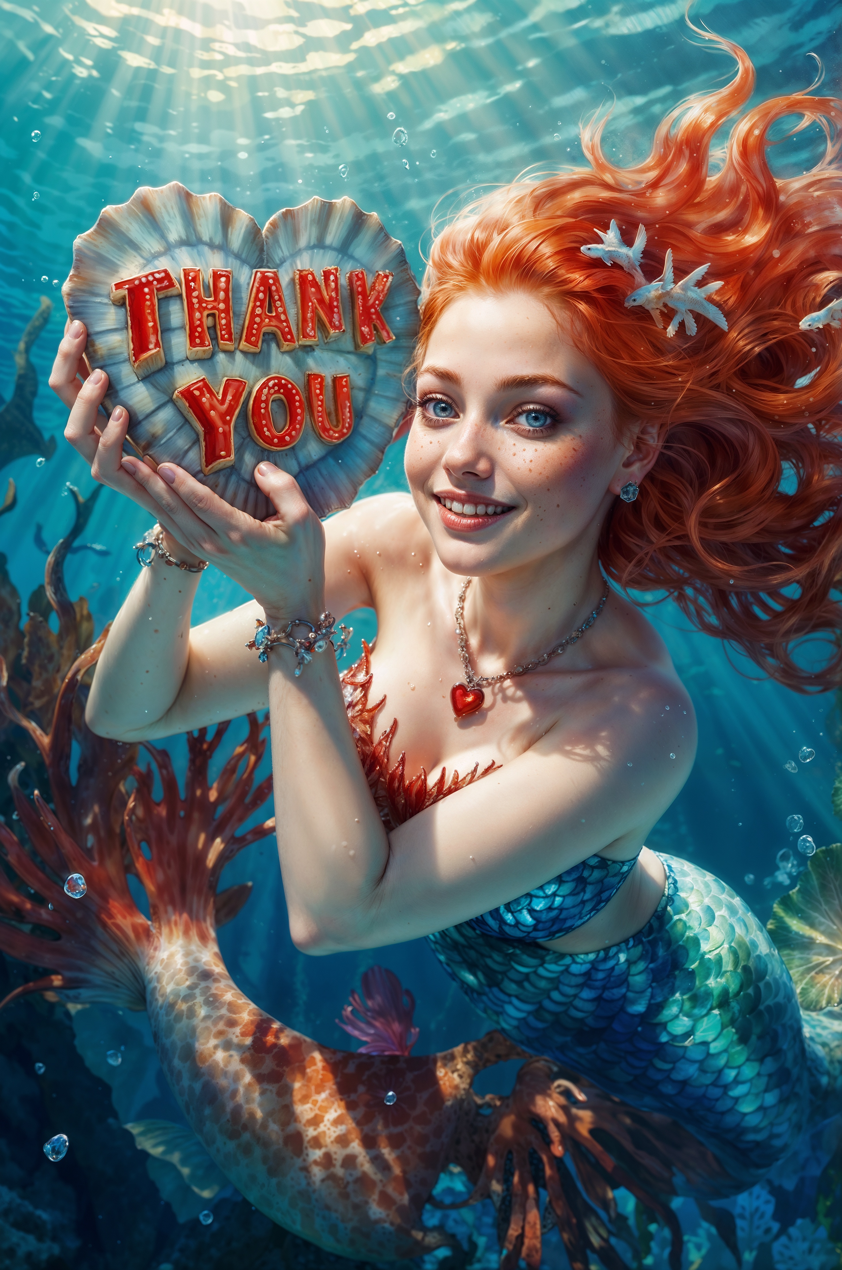 SD XL prompt: A mesmerizing breathtaking watercolor painting capturing a magical underwater wo...