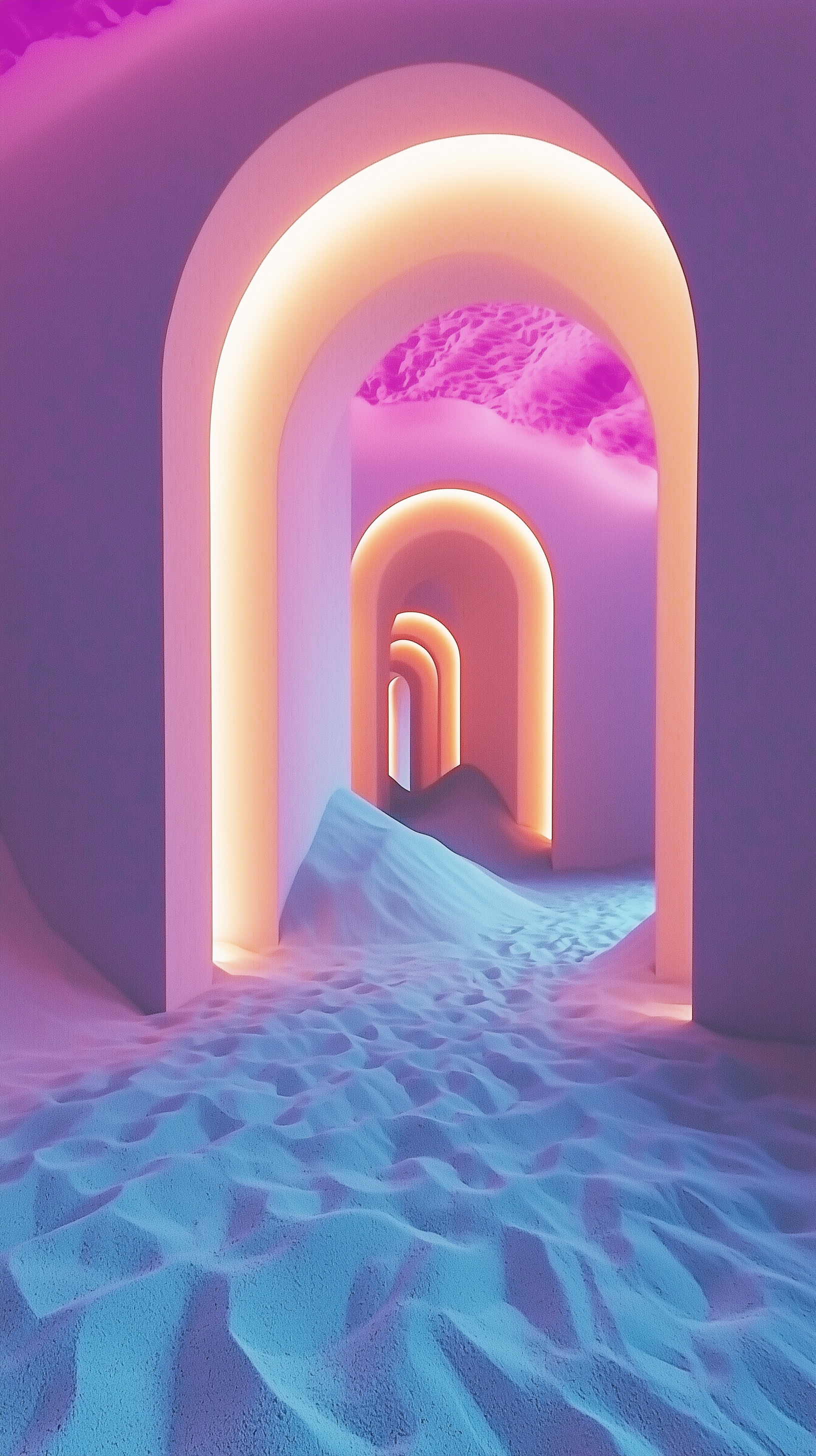 Midjourney prompt: generative image, tilt shot, minimalist atrium interior, featuring of minimalist...