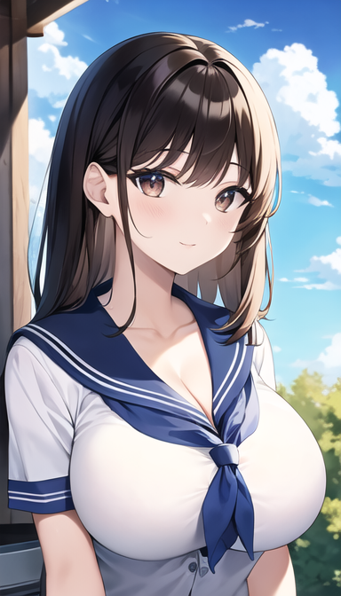 Stable Diffusion prompt: perfect anime quality, masterpiece, school, white school uniform, short sleeves,...