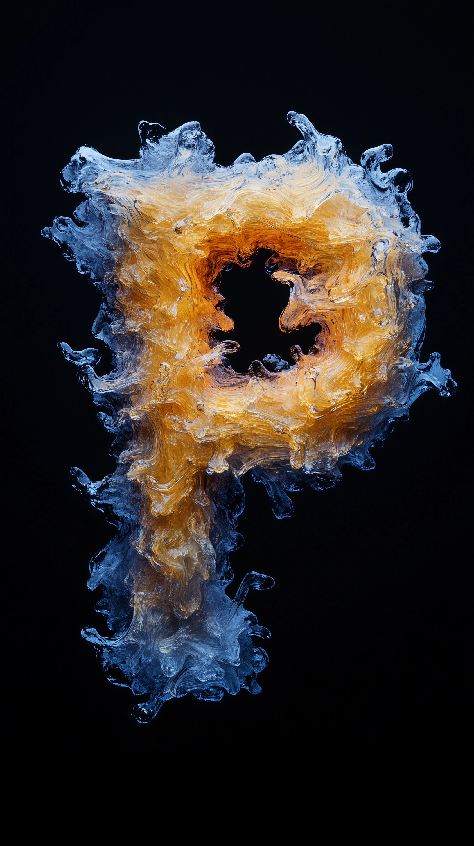 Midjourney prompt: 3D render of the letter [P], periwinkle and canary yellow color blend, under the...