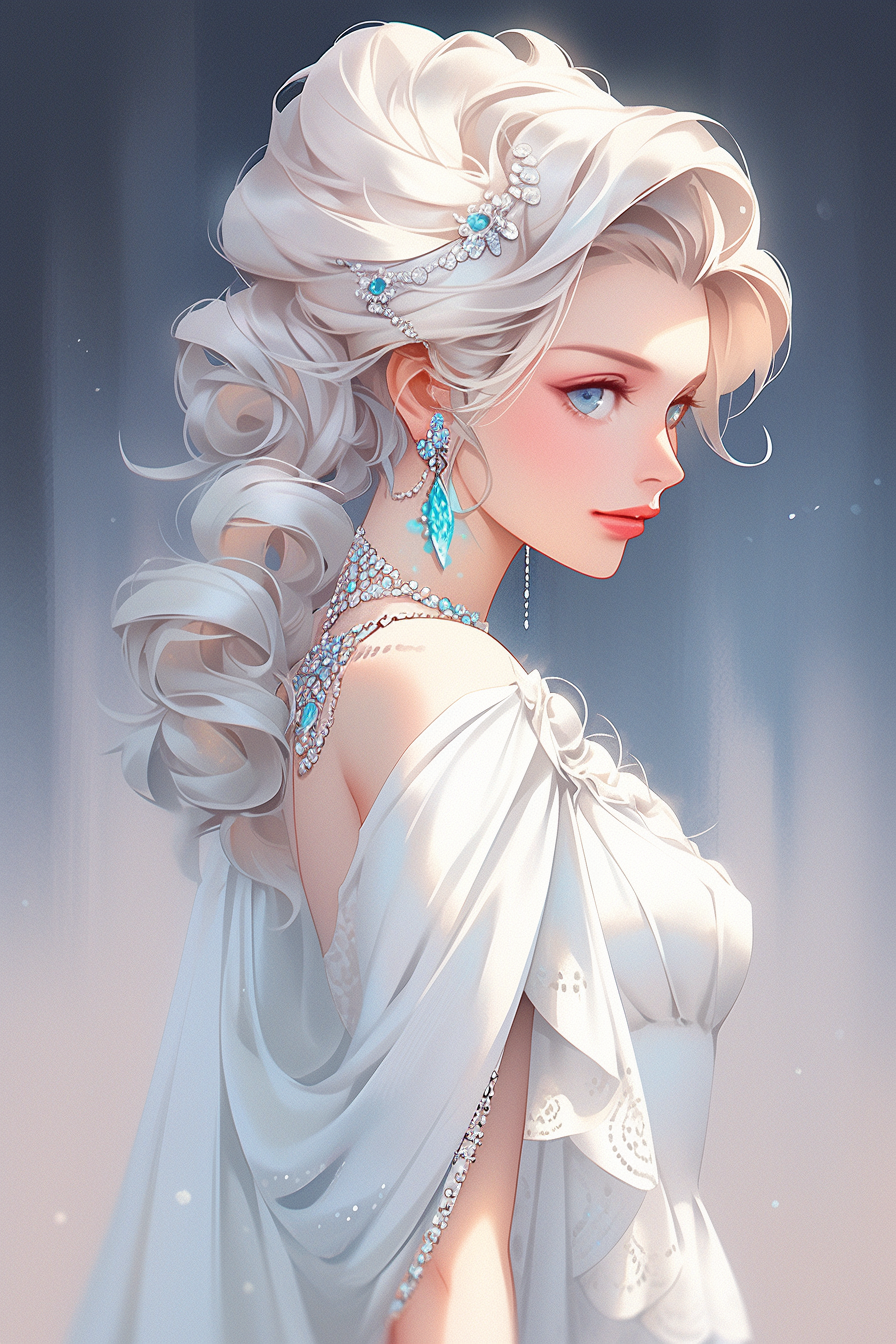 Midjourney prompt: A graceful and elegant game character, 2010s Decor style, with subtle makeup, Ar...