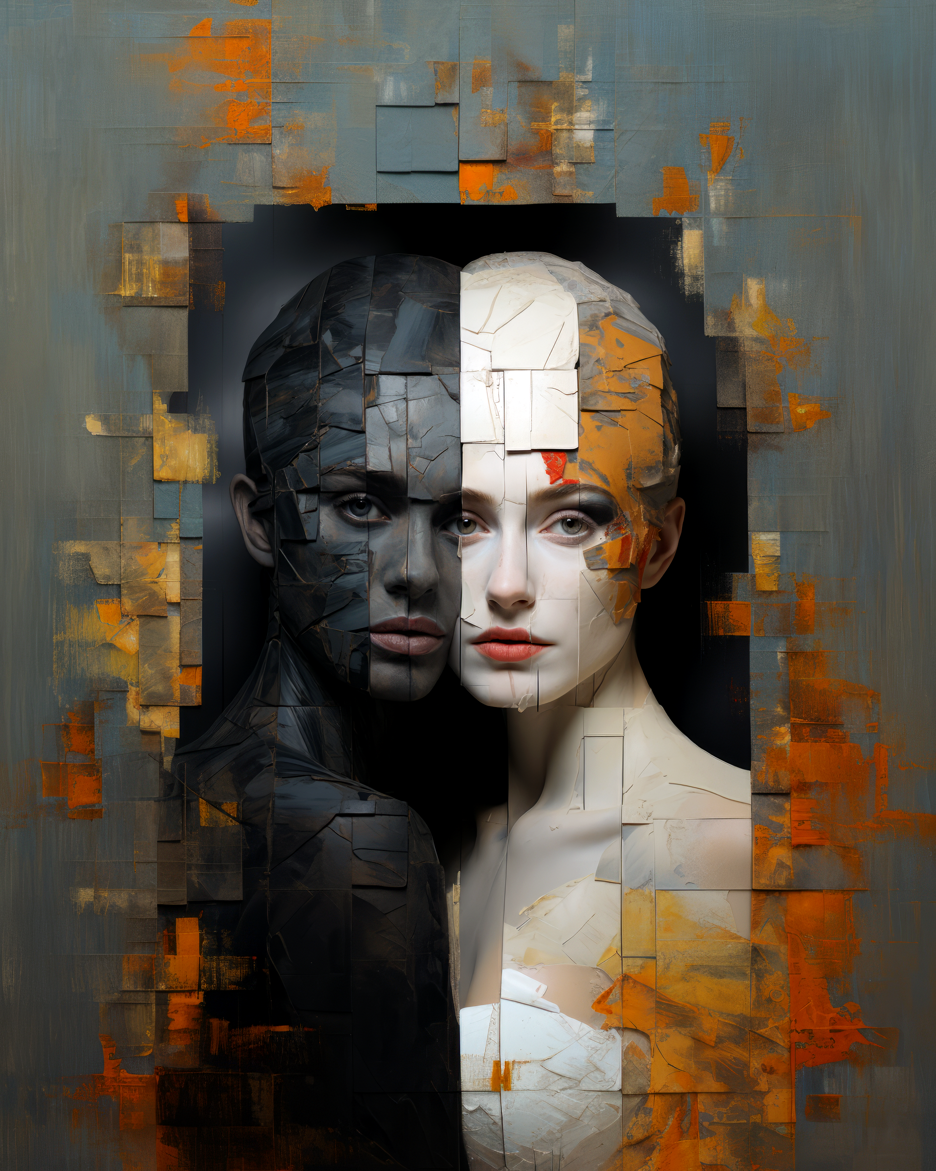 Midjourney prompt: an image of some people with their ed, in the style of expressive, textured port...