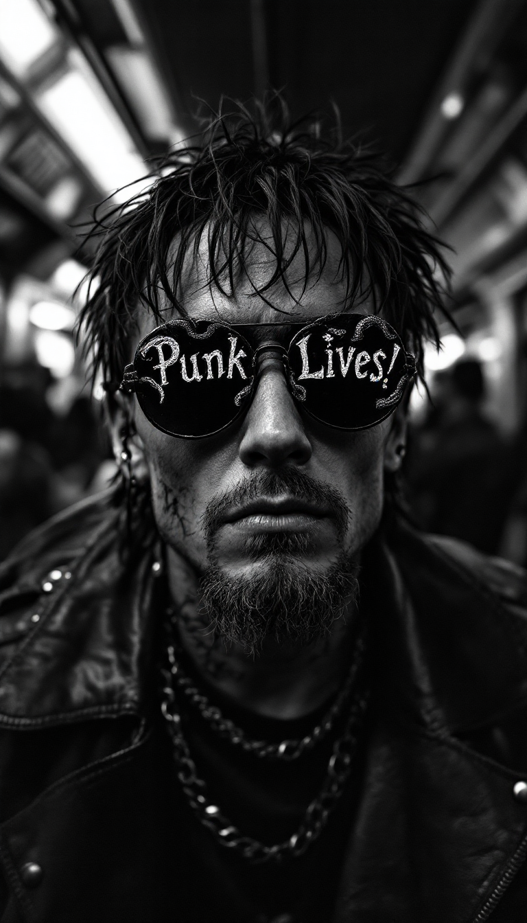 🟡 STOIQO NewReality | FLUX, SD, XL, Lightning prompt: Rockstar anime model character macroview portrait inside a citt metro with punk ...