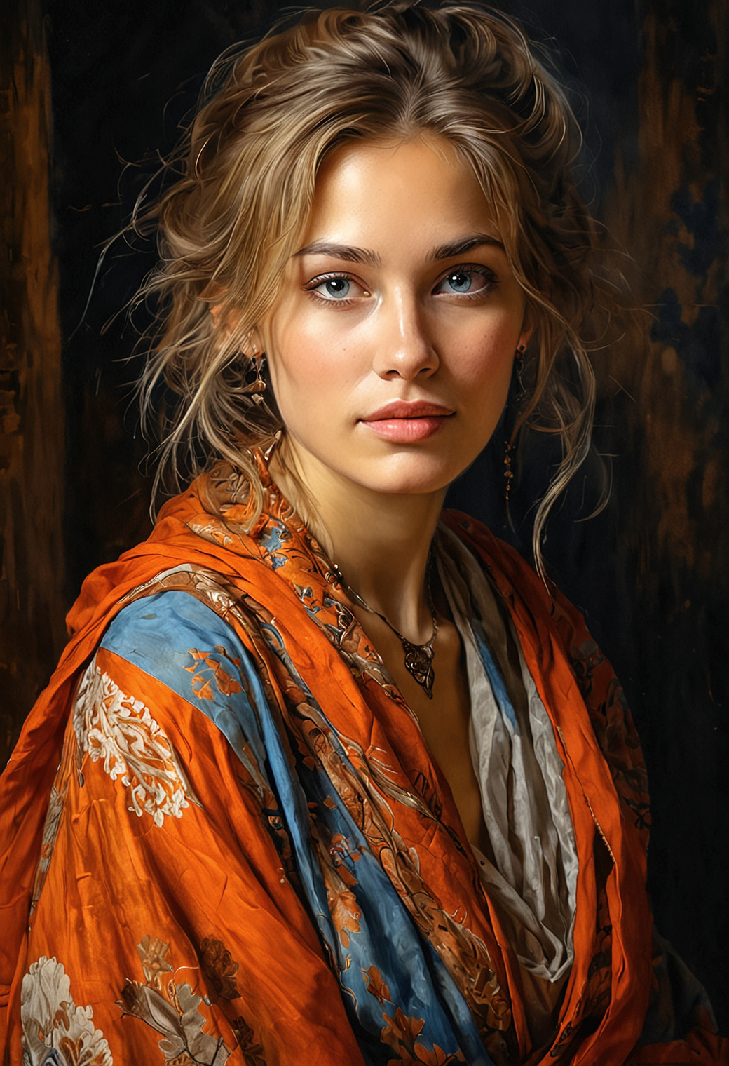 Juggernaut XL prompt: A highly detailed portrait of a beautiful Siberian woman with an expression of i...