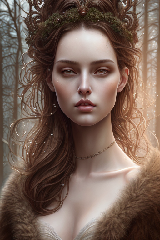 Openjourney prompt: full length portrait of a beautiful woman with dark brown hair, standing in fore...