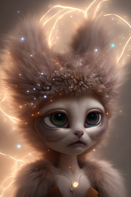 Openjourney prompt: cutest AND softest creature in the world| large doll like eyes| supernatural and...