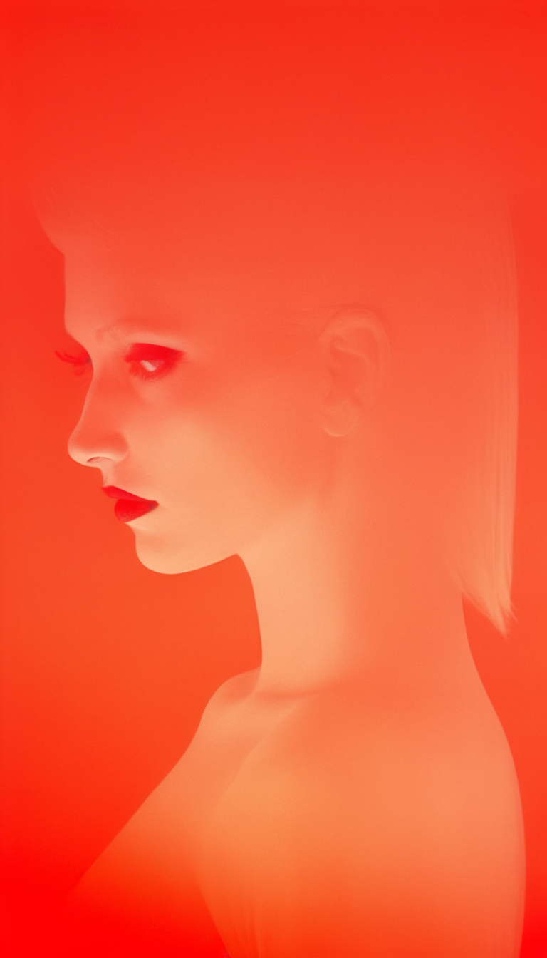 Stable Diffusion prompt: digital art, fashion editorial, a close portrait of beautiful blond woman is stu...