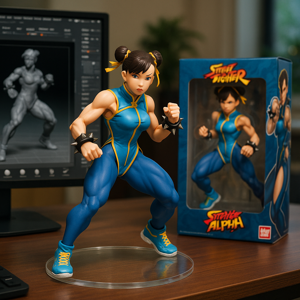 ChatGPT Image prompt: { "subject": { "type": "1/7 scale action figure", "character": "Chun-Li (Street ...