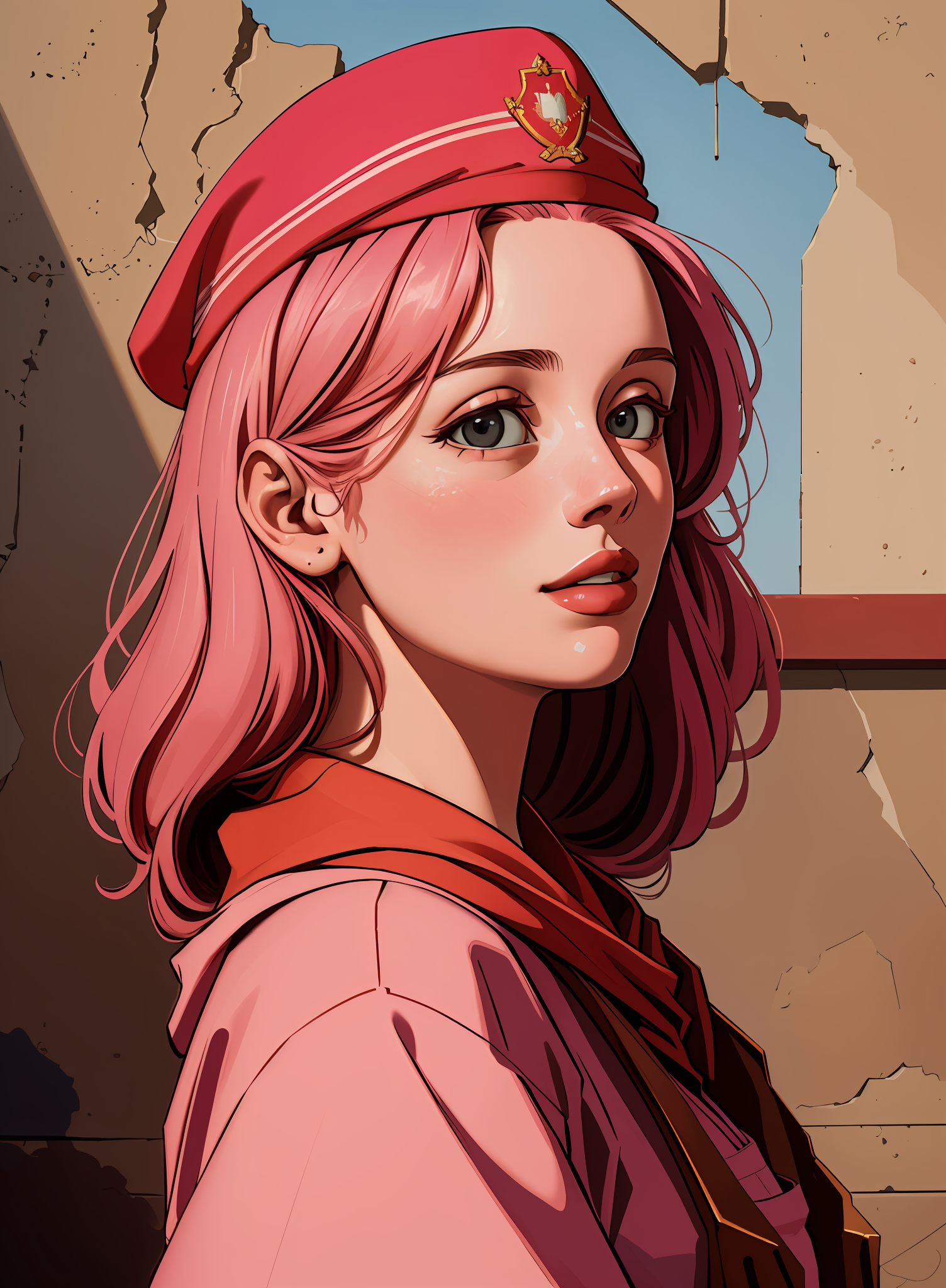 Counterfeit-V2.5 prompt: An extremely detailed and beautiful masterpiece of Socialist Realism, featuring ...