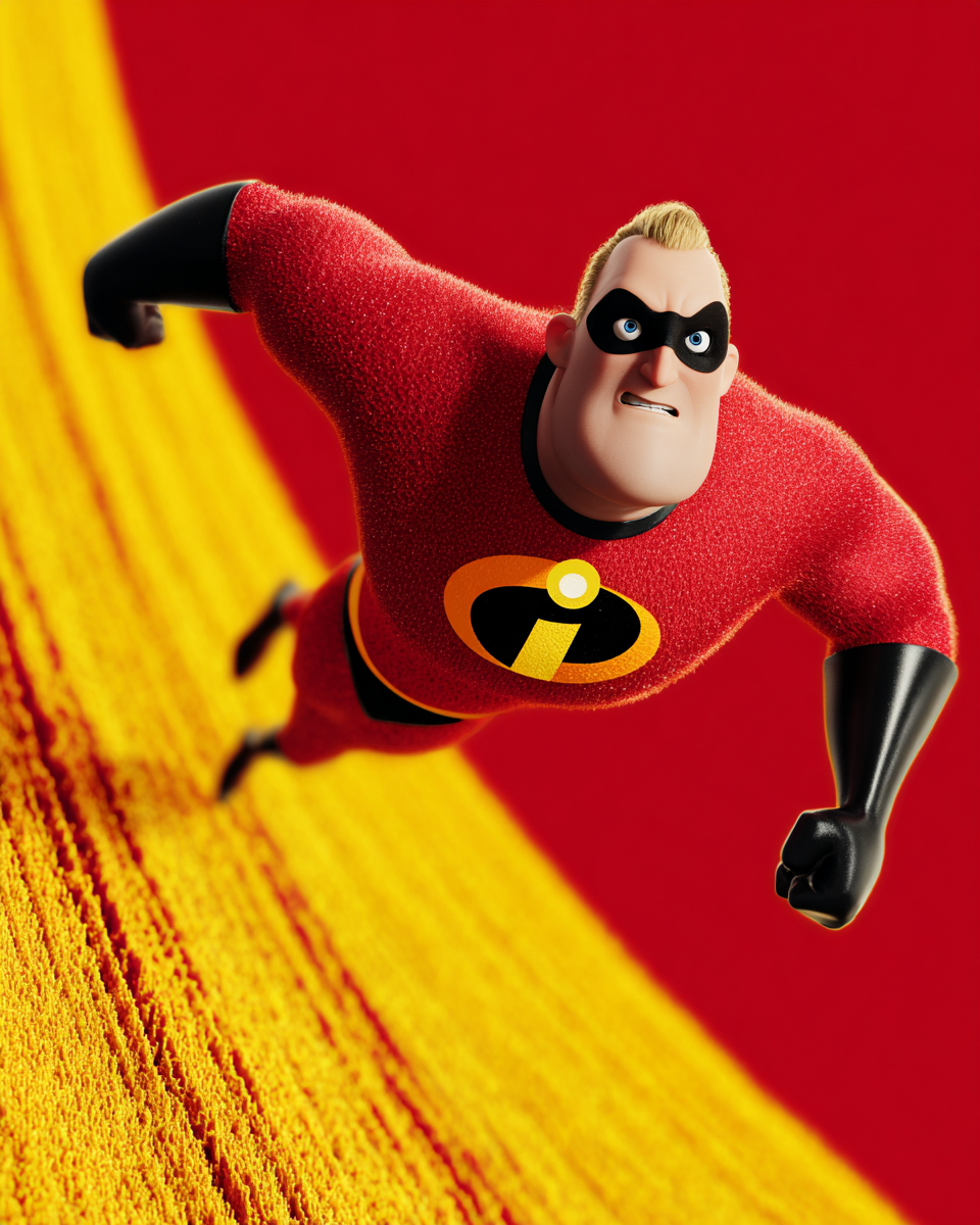 Midjourney Papercut prompt: cartoon 3D sunny bright Pixar-style image, super hero --chaos 75 --ar 4:5 --raw ...