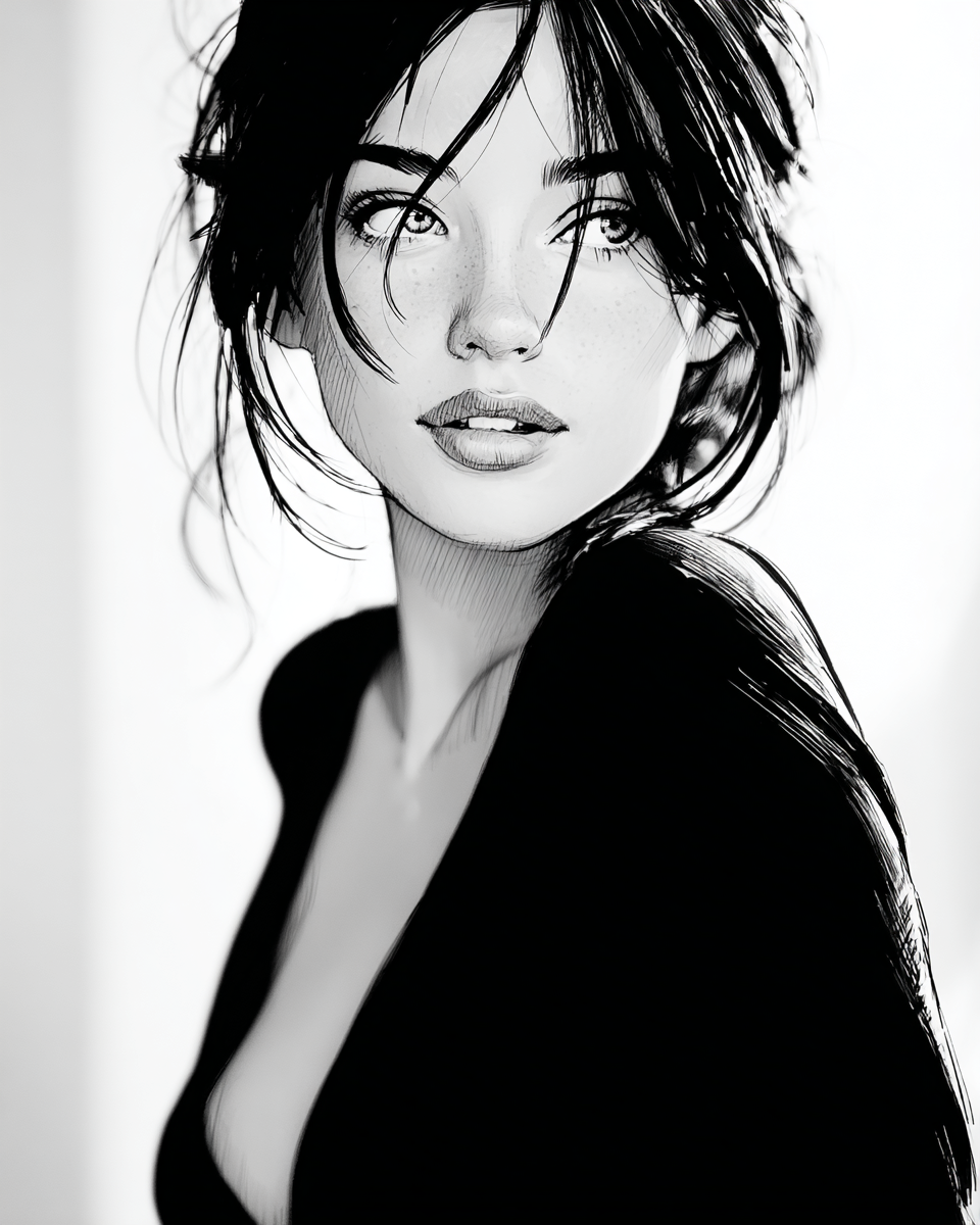 Midjourney Papercut prompt: minimalist, very basic, simplified continuous line drawing of a beautiful woman,...